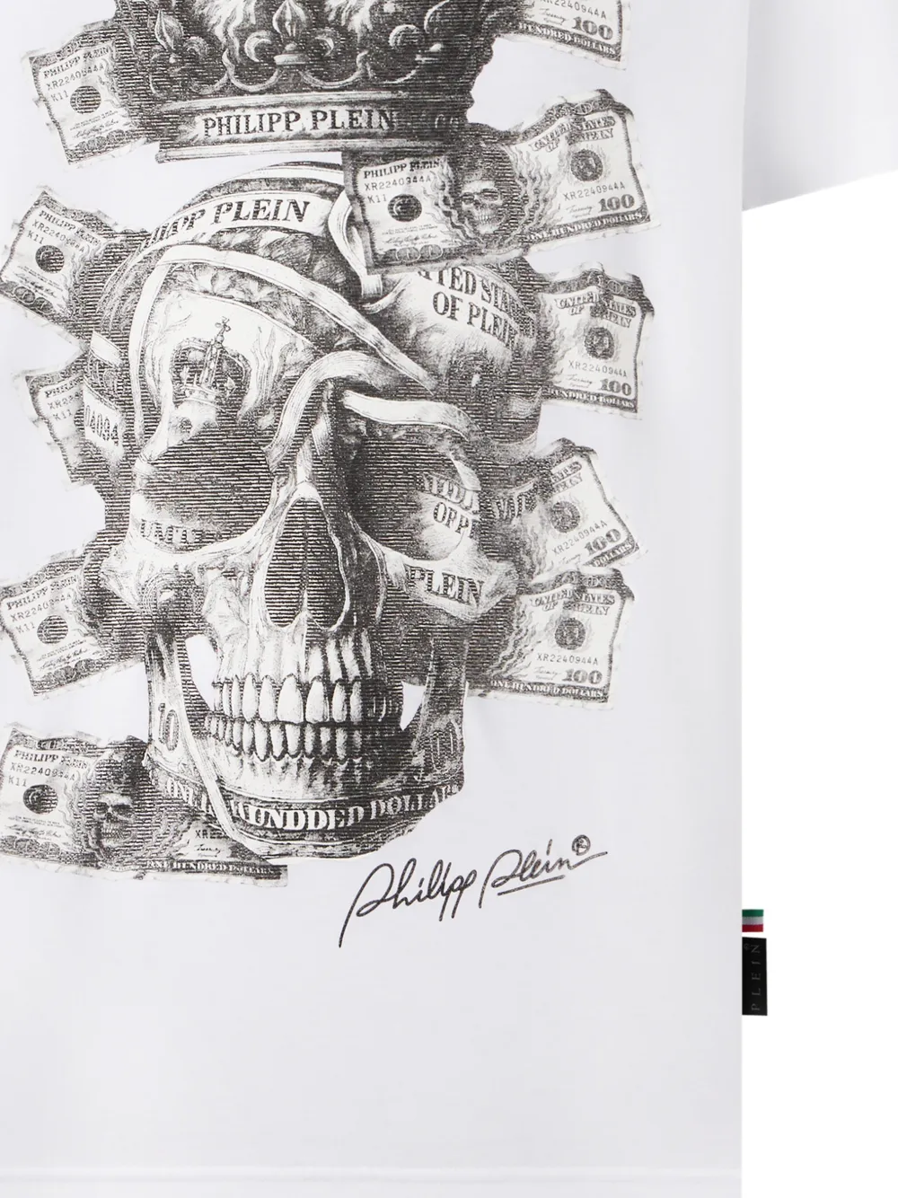 Philipp Plein Skull Dollars T-shirt Wit
