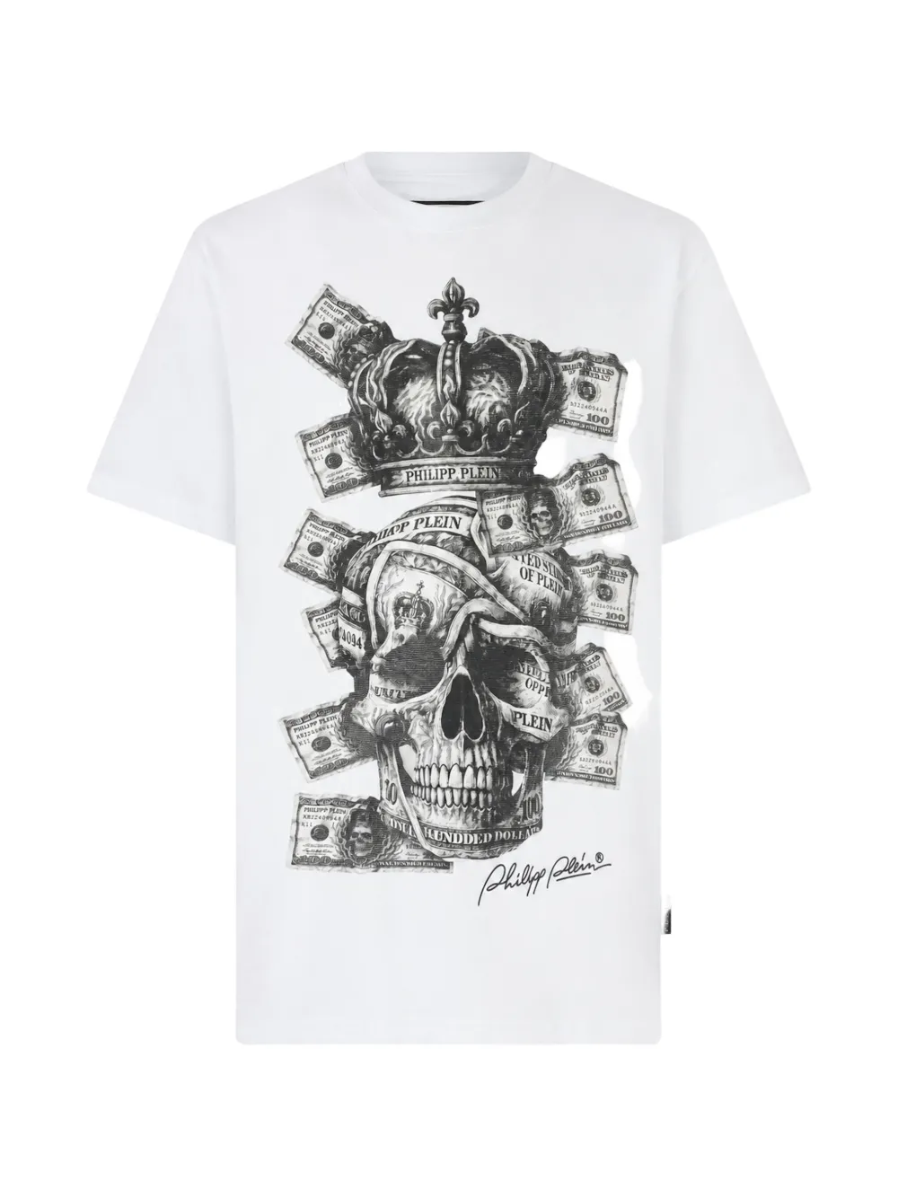Philipp Plein T-shirt Skull Dollars - Bianco