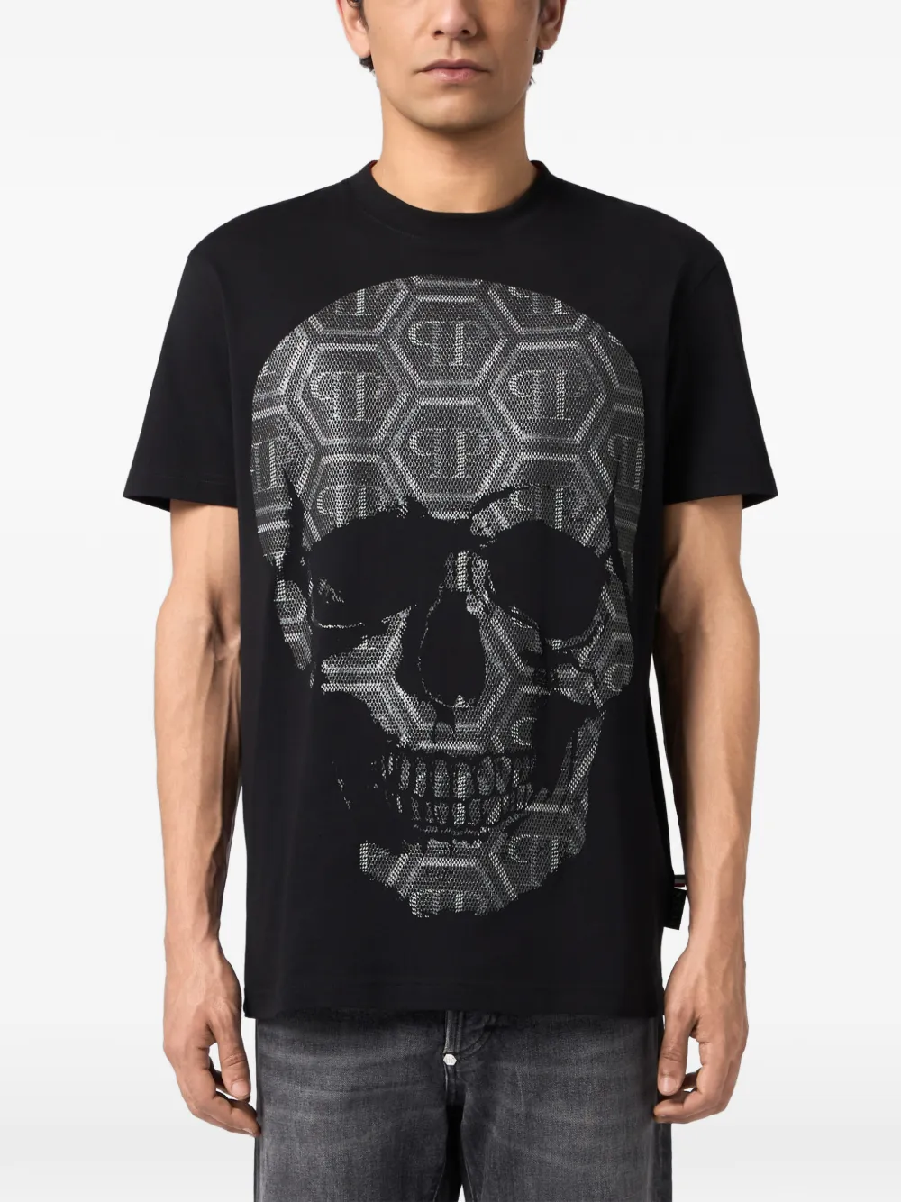 Philipp Plein T-shirt met Skull-monogram Zwart