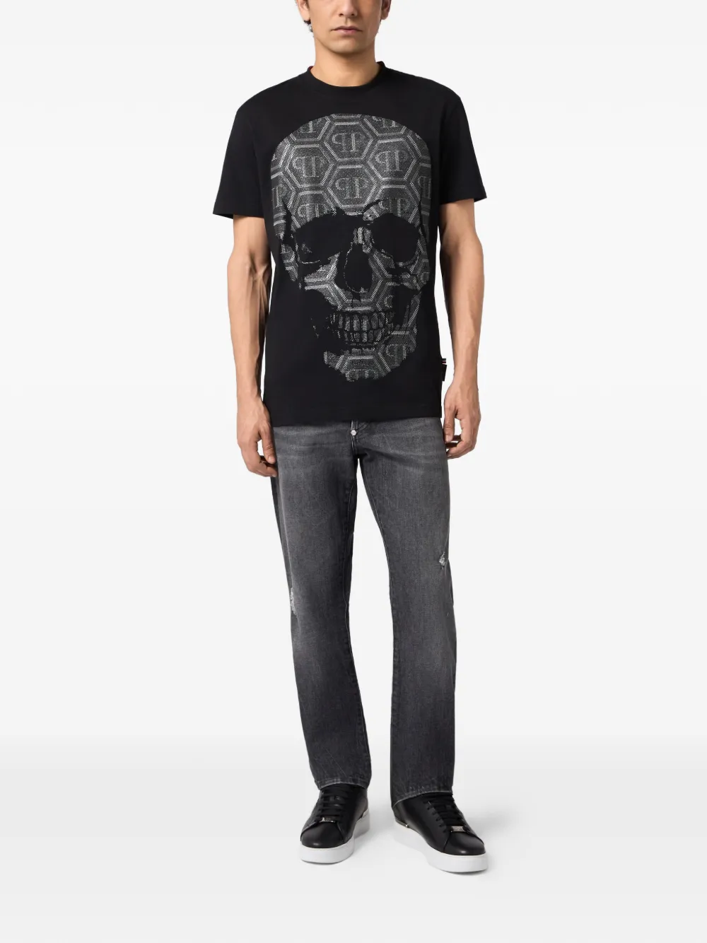 Philipp Plein T-shirt met Skull-monogram Zwart