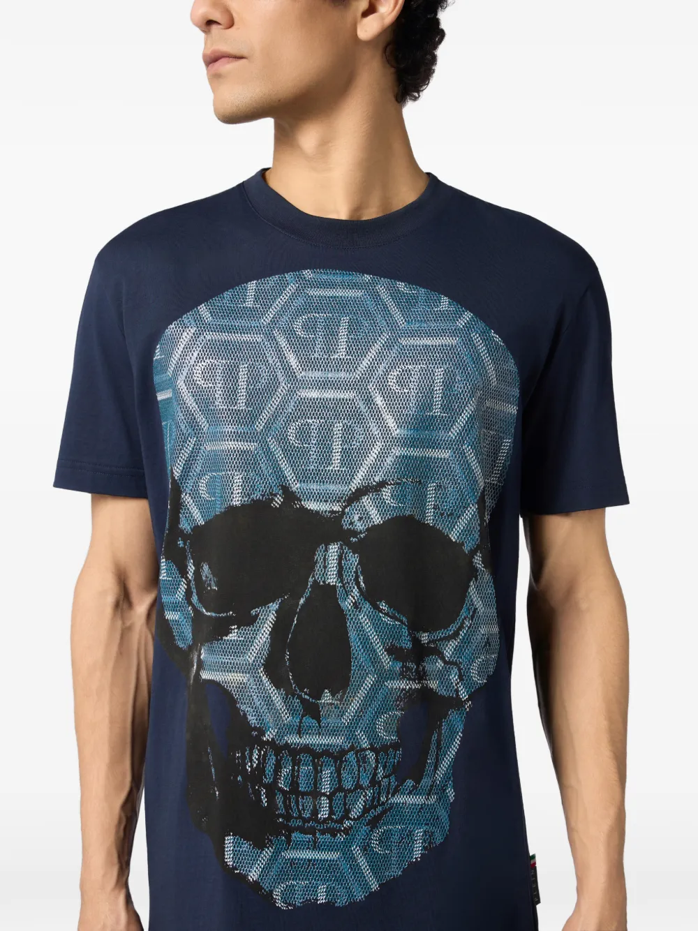 Philipp Plein T-shirt met Skull-monogram Blauw