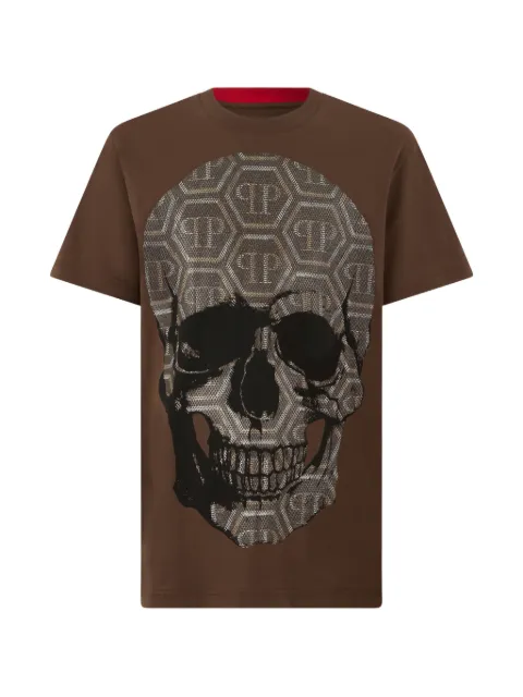 Philipp Plein t-shirt monogrammé à motif tête de mort