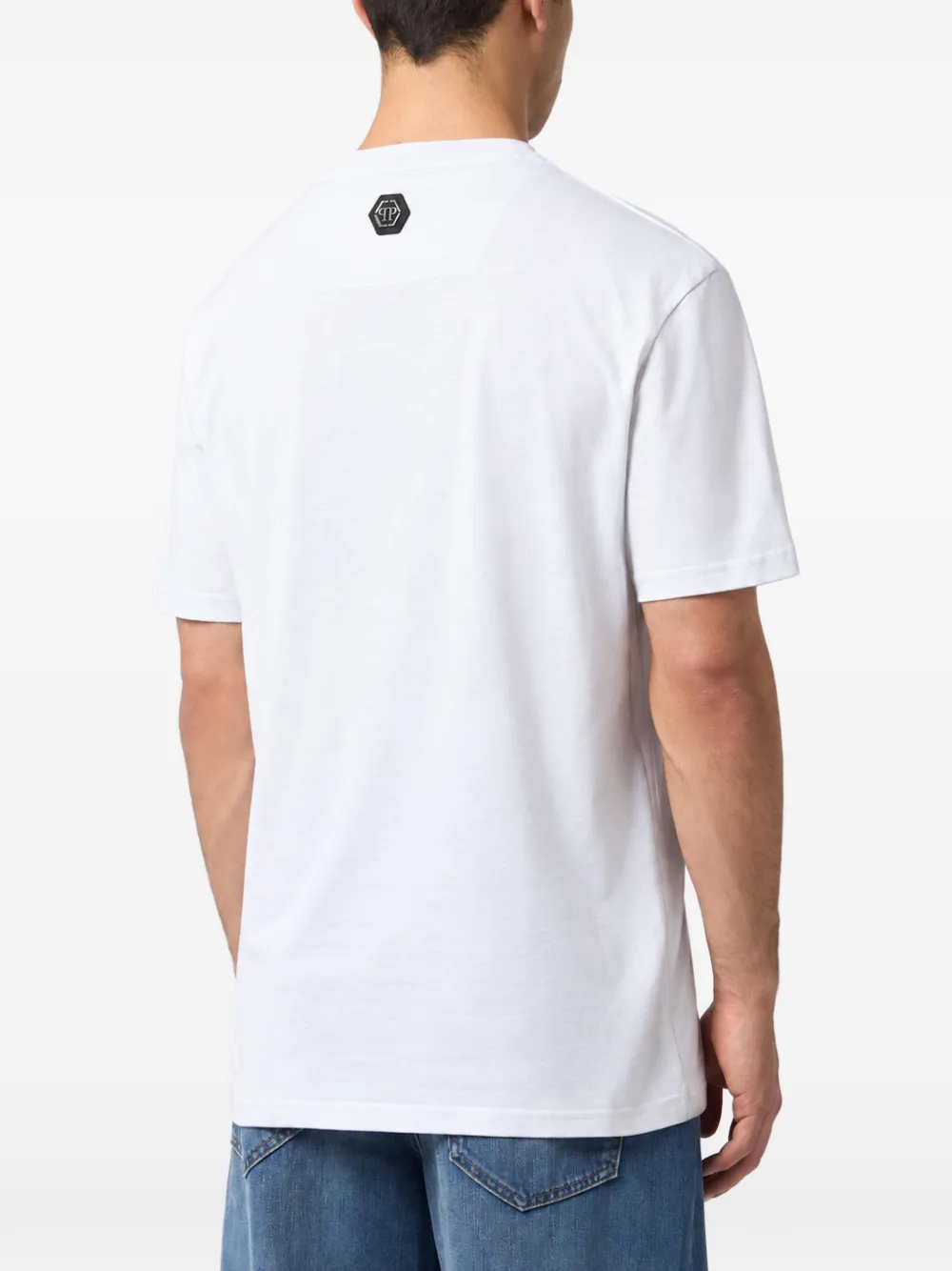 Philipp Plein round-neck T-shirt embroidery Hexagon Wit