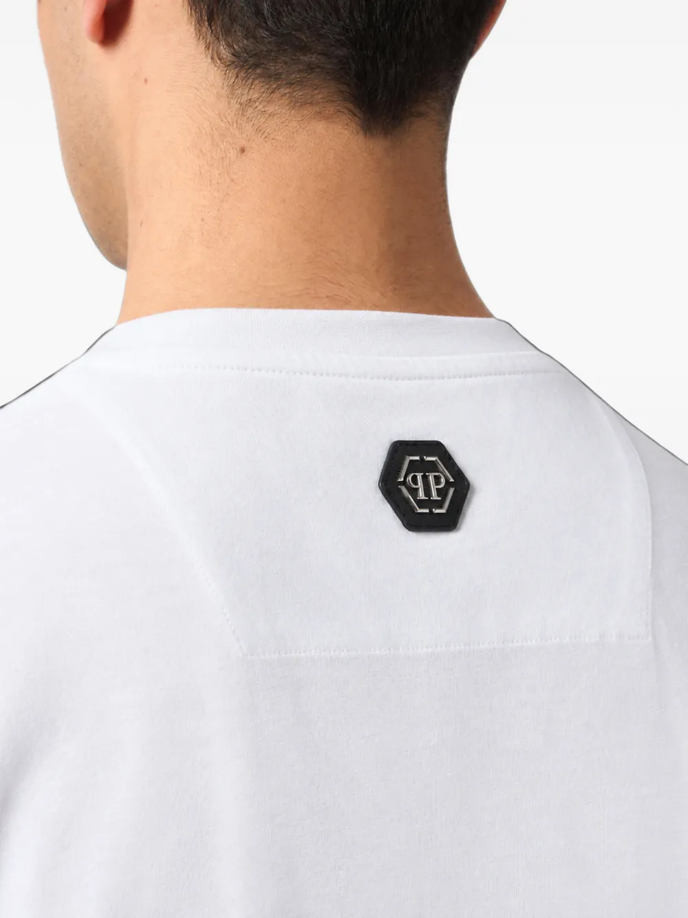 Philipp Plein round-neck T-shirt embroidery Hexagon Wit
