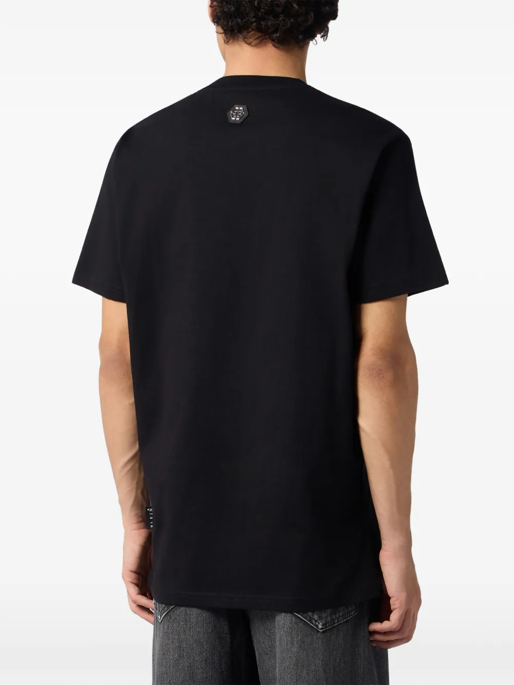 Philipp Plein V-neck T-shirt embroidery Hexagon Zwart