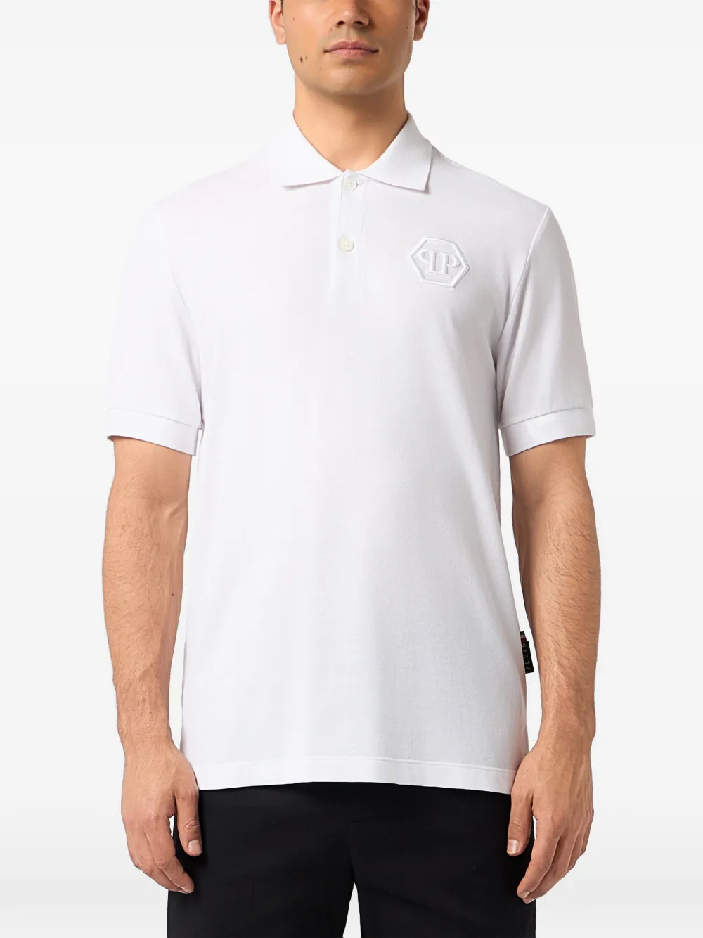 Philipp Plein Zeshoekig poloshirt met borduurwerk Wit