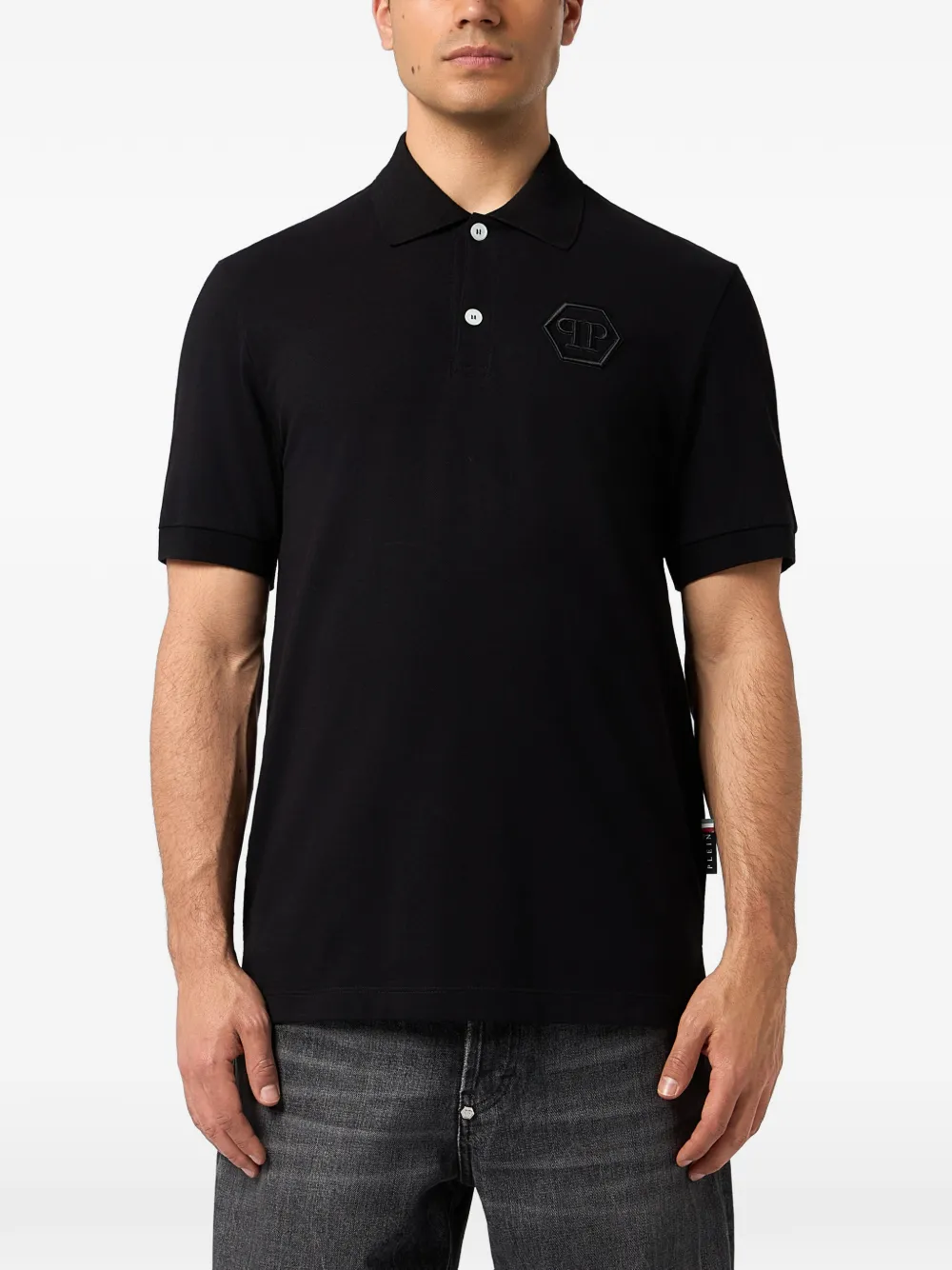 Philipp Plein Poloshirt met geborduurd logo en zeshoekige zool Zwart
