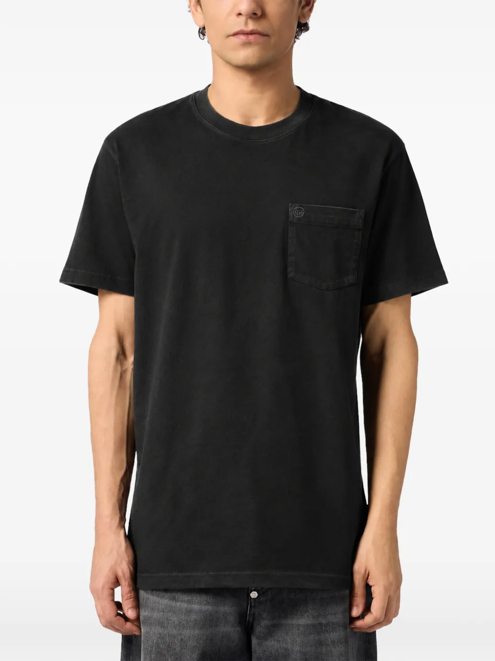 Philipp Plein round neck T-shirt chest pocket Zwart