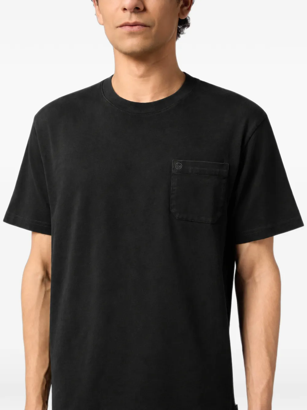 Philipp Plein round neck T-shirt chest pocket Zwart