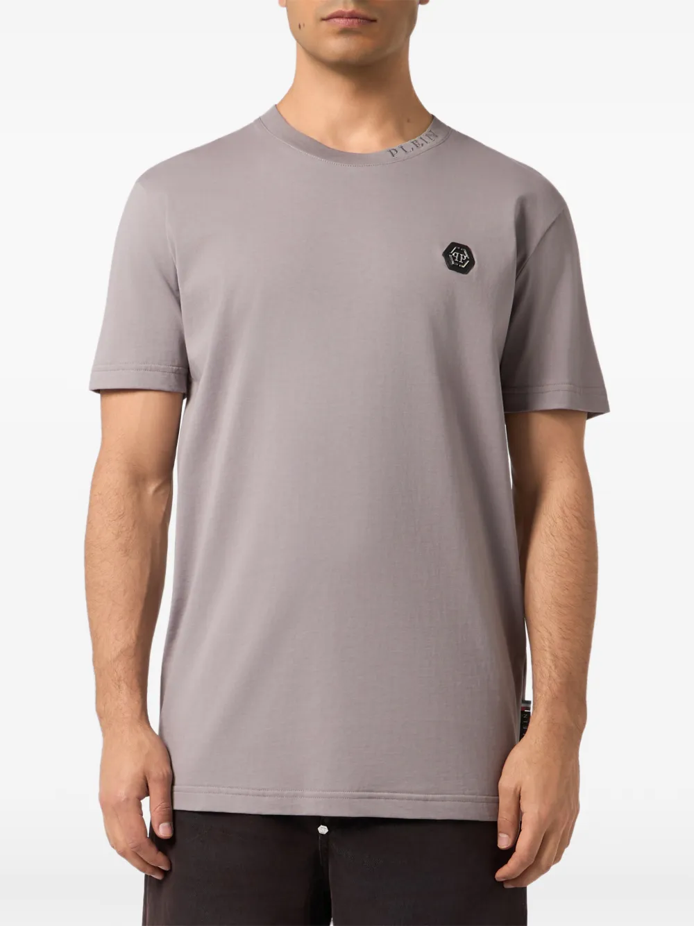 Philipp Plein T-shirt met logoplakkaat Beige