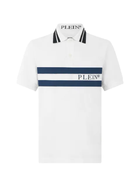 Philipp Plein stripe-logo polo shirt