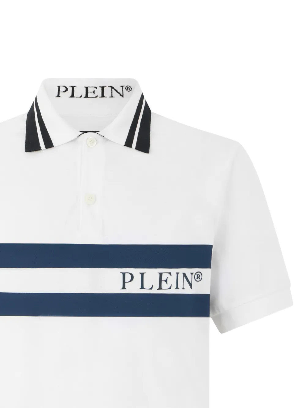 Philipp Plein Poloshirt met gestreept logo Wit
