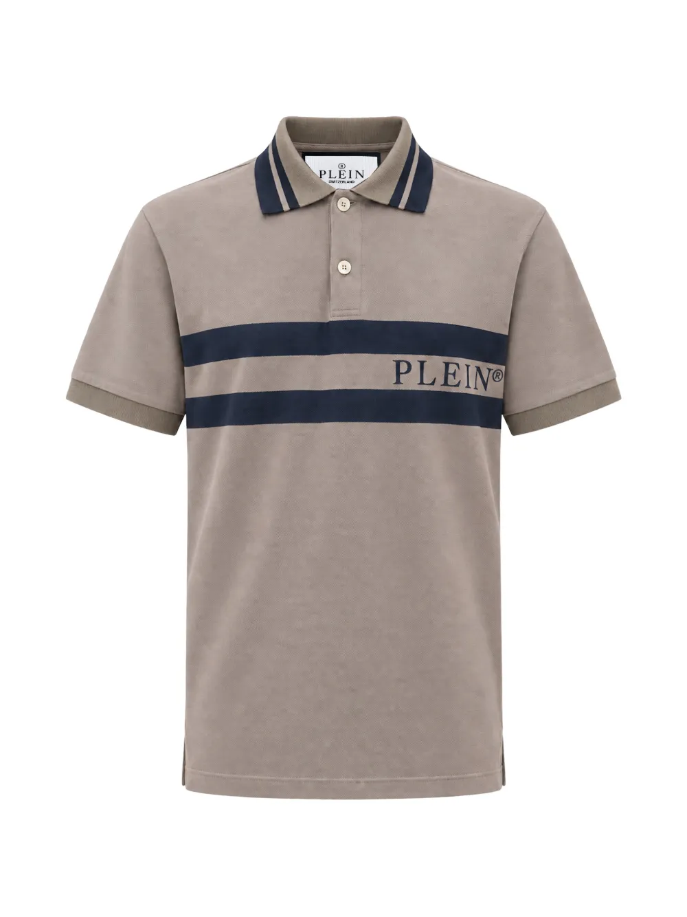 Philipp Plein polo T-shirt stripe logo Beige
