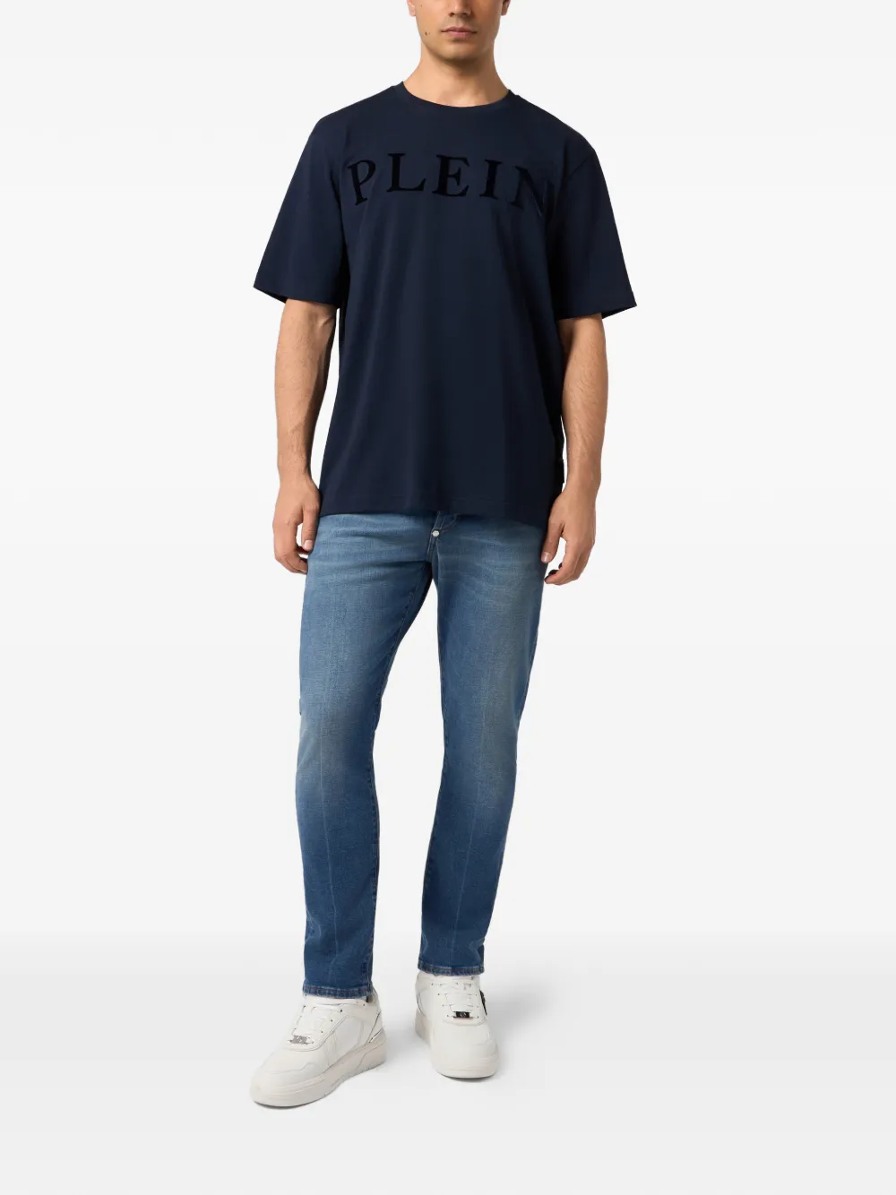 Philipp Plein T-shirt met logo-applicatie Blauw