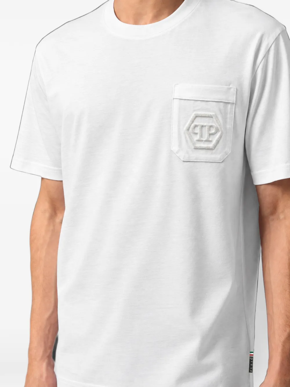 Philipp Plein round neck T-shirt Hexagon-pocket Wit