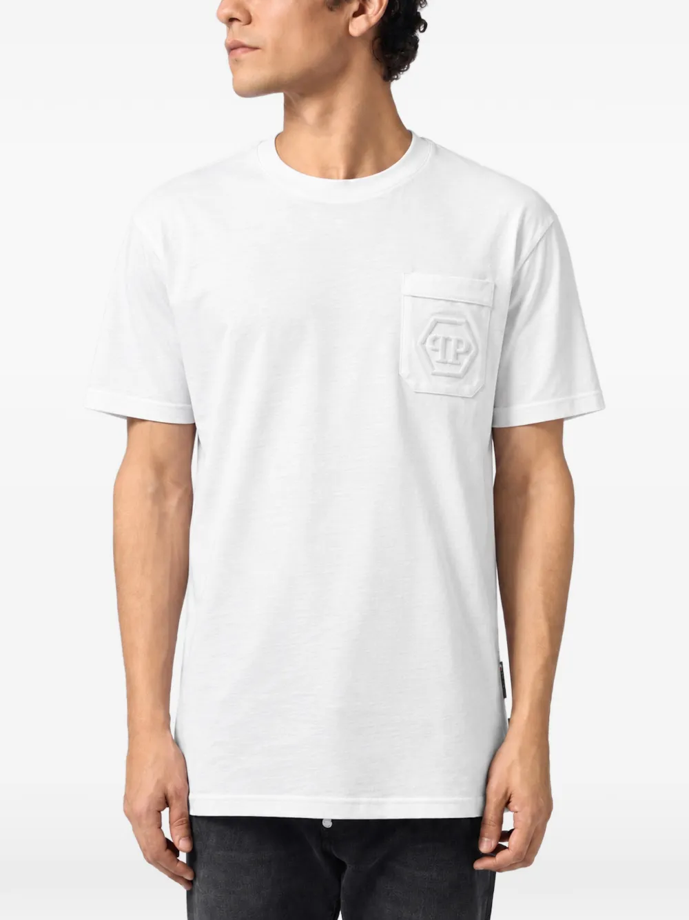 Philipp Plein round neck T-shirt Hexagon-pocket Wit