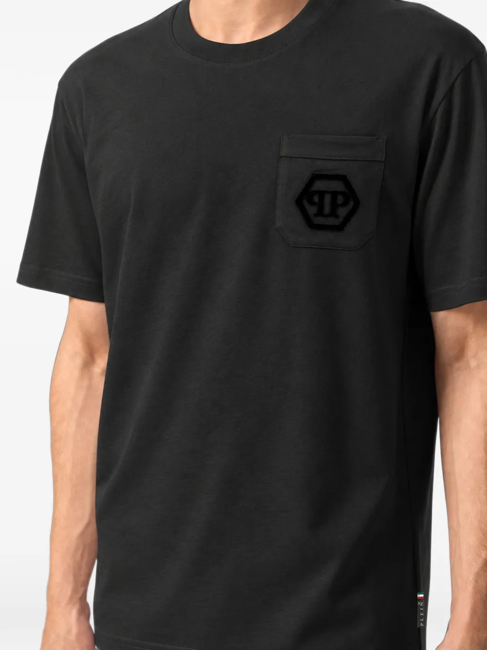 Philipp Plein round-neck T-shirt Hexagon-pocket Zwart