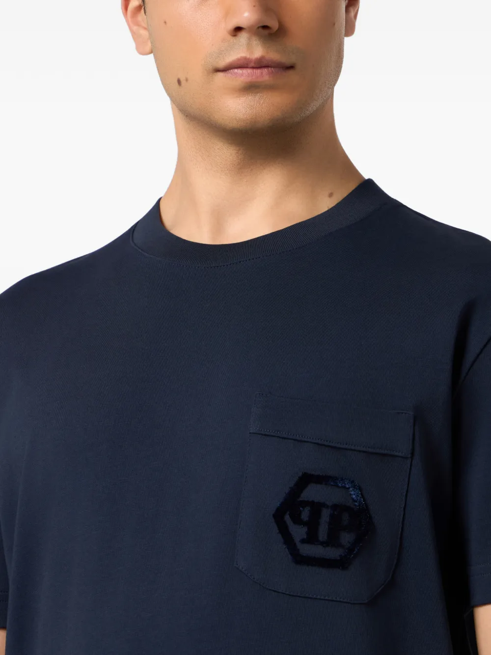 Philipp Plein T-shirt met logopatch Blauw
