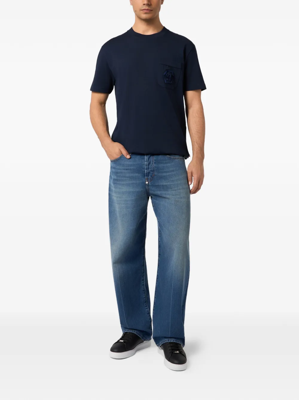 Philipp Plein T-shirt met logopatch Blauw