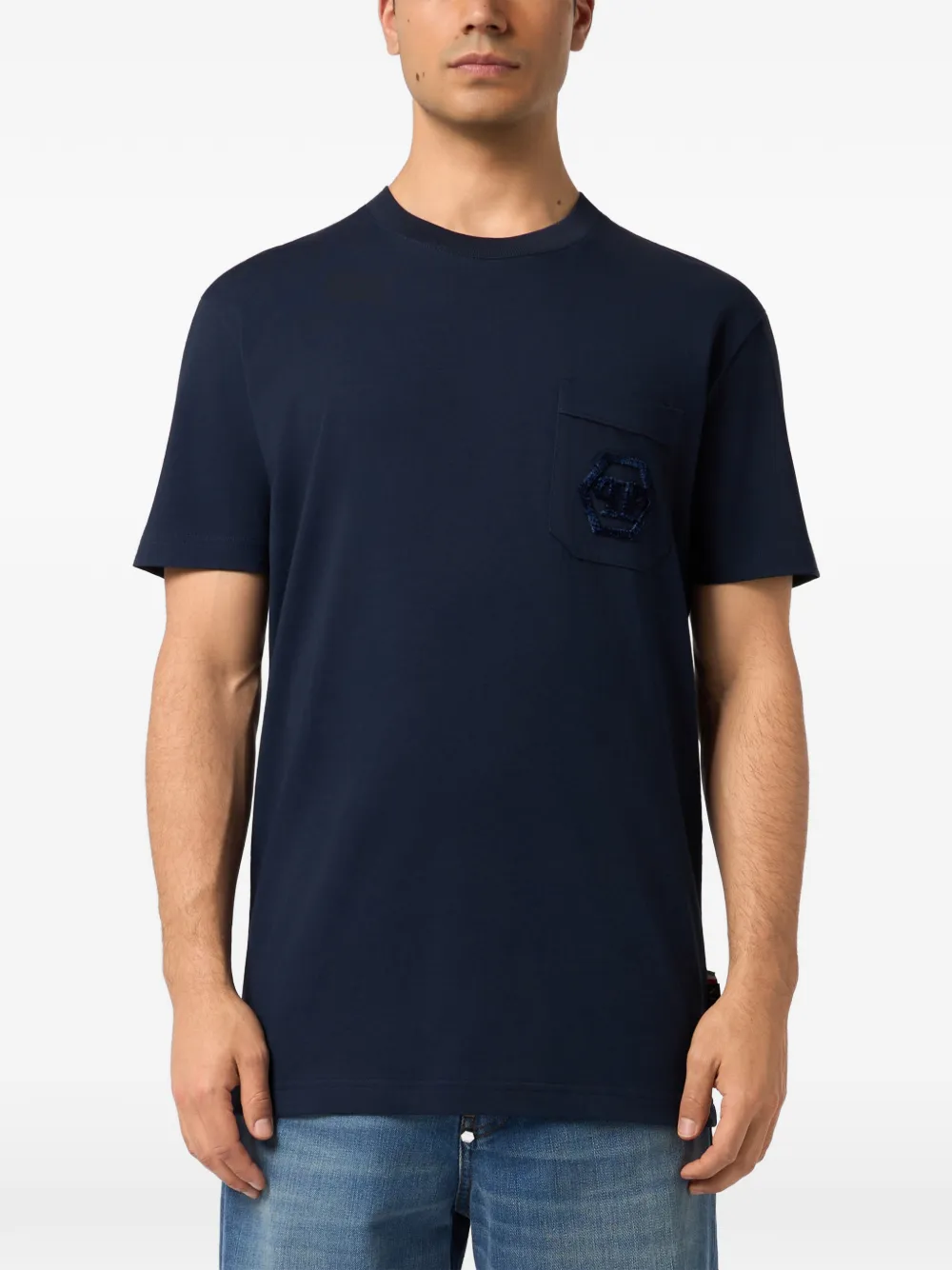 Philipp Plein T-shirt met logopatch Blauw