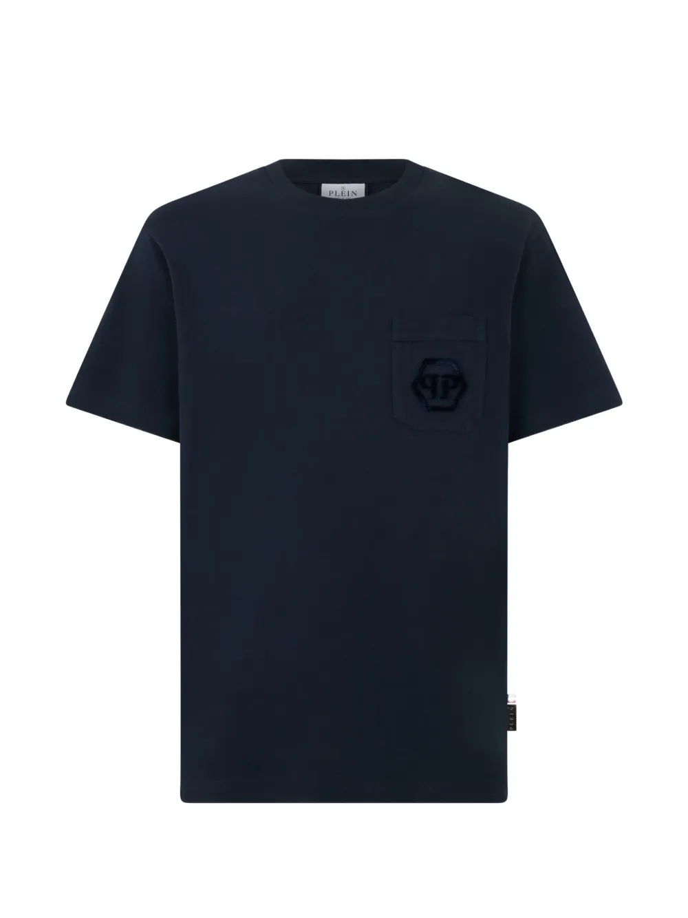 Philipp Plein T-shirt con tasca e applicazione logo - Blu
