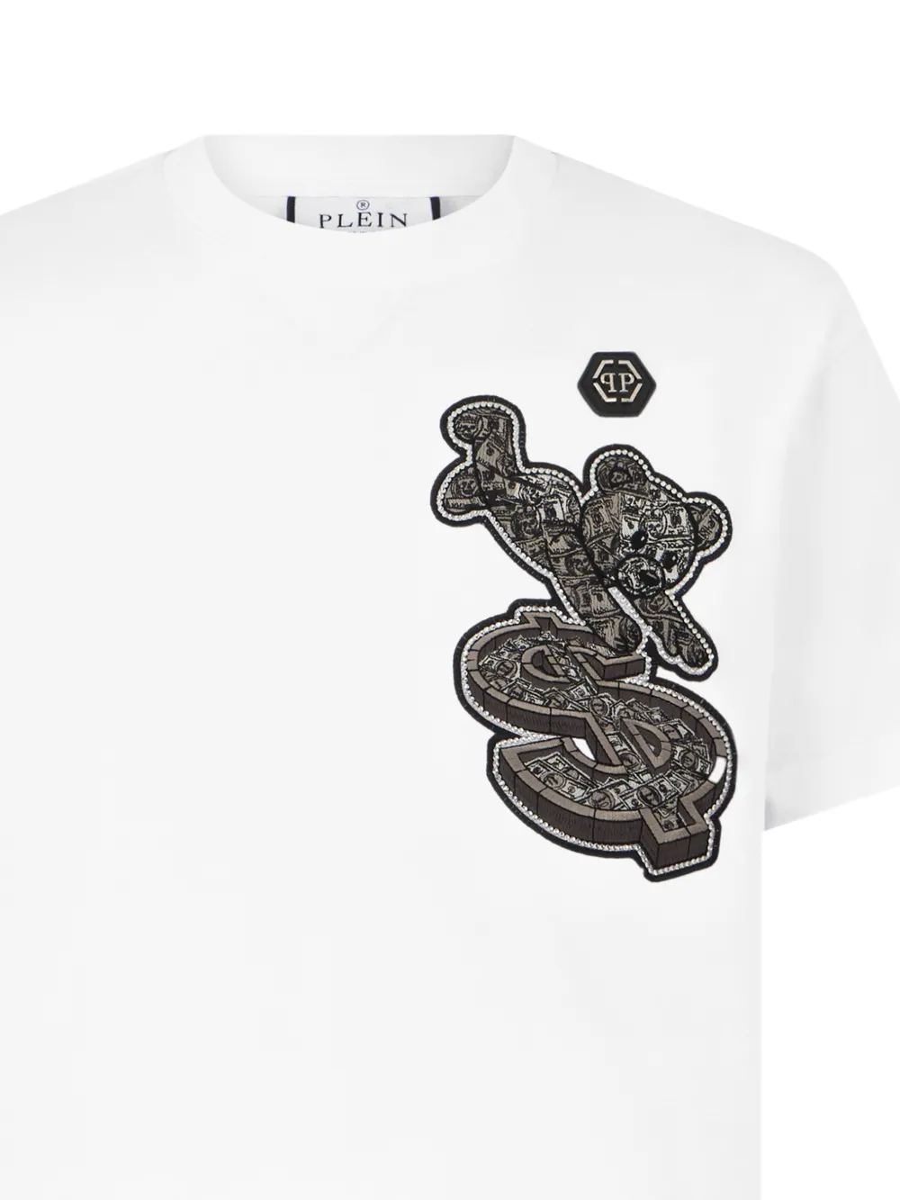 Philipp Plein Teddy T-shirt met studs Wit