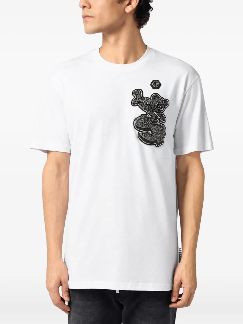 Philipp Plein Teddy T-shirt met studs Wit