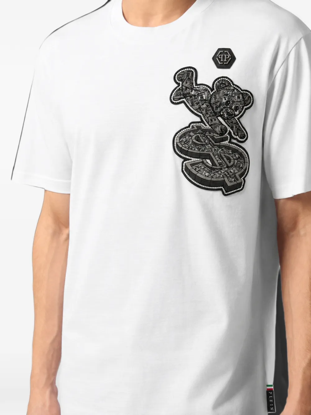 Philipp Plein Teddy T-shirt met studs Wit