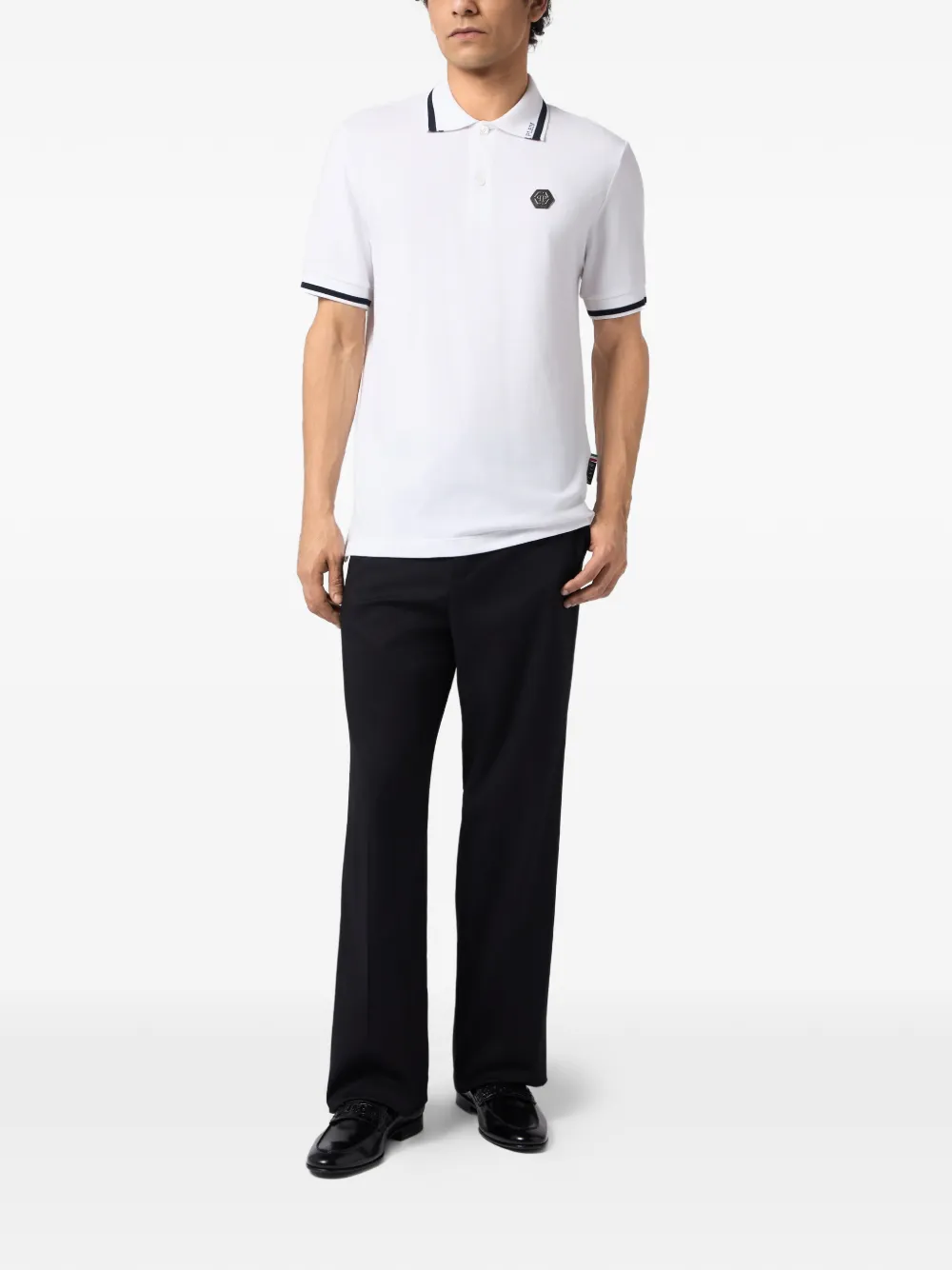 Philipp Plein Poloshirt met logoplakkaat Wit