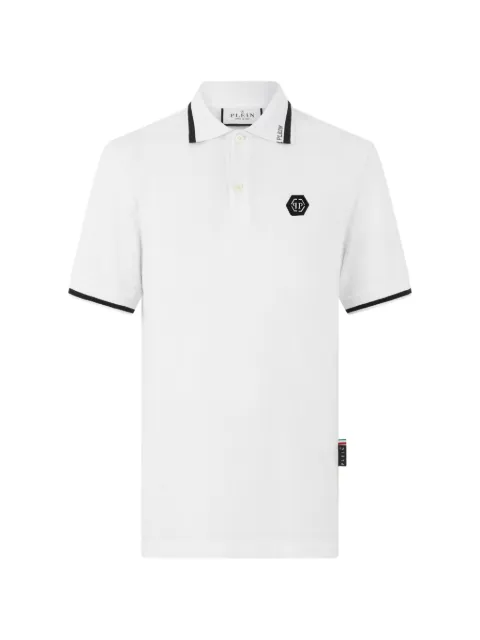 Philipp Plein logo-plaque tipped polo shirt