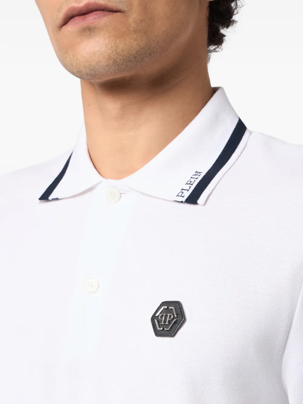 Philipp Plein Poloshirt met logoplakkaat Wit