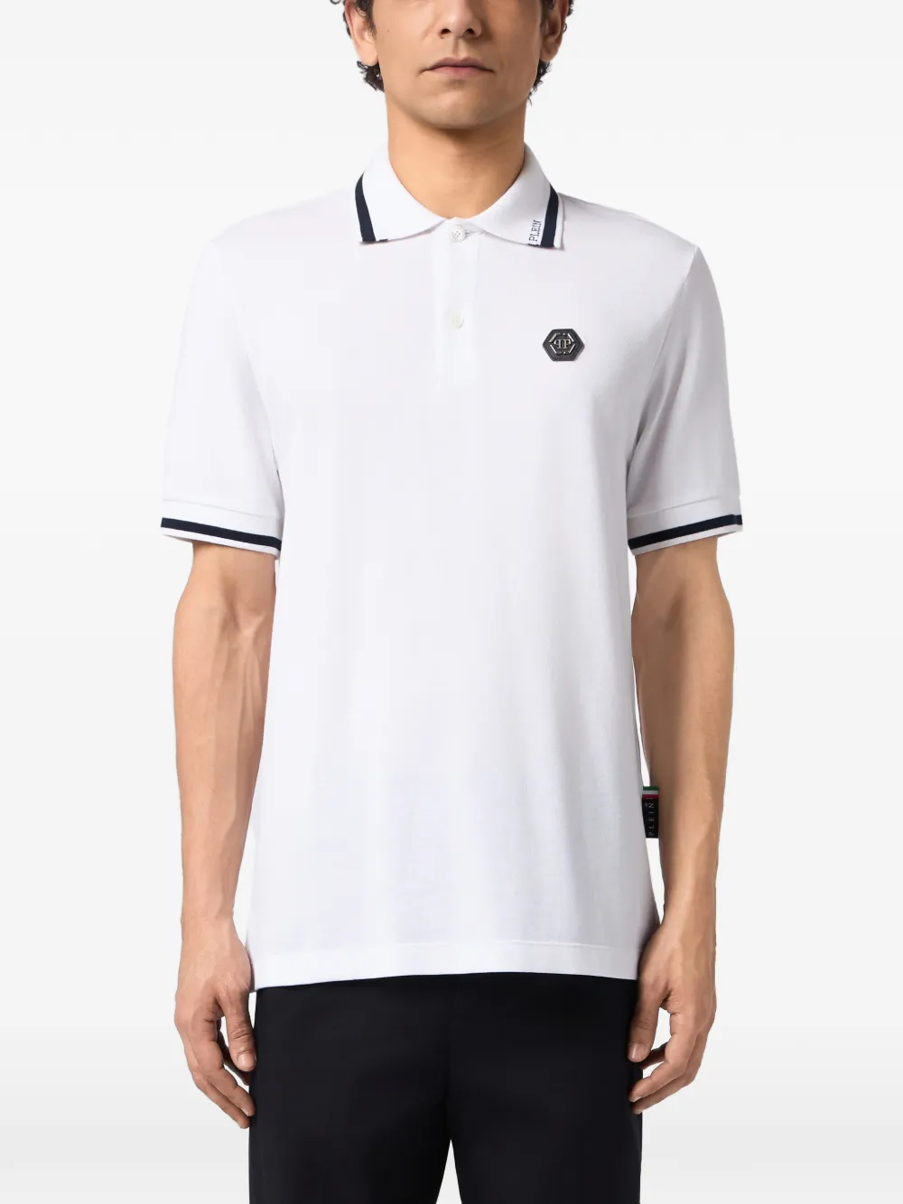 Philipp Plein Poloshirt met logoplakkaat Wit