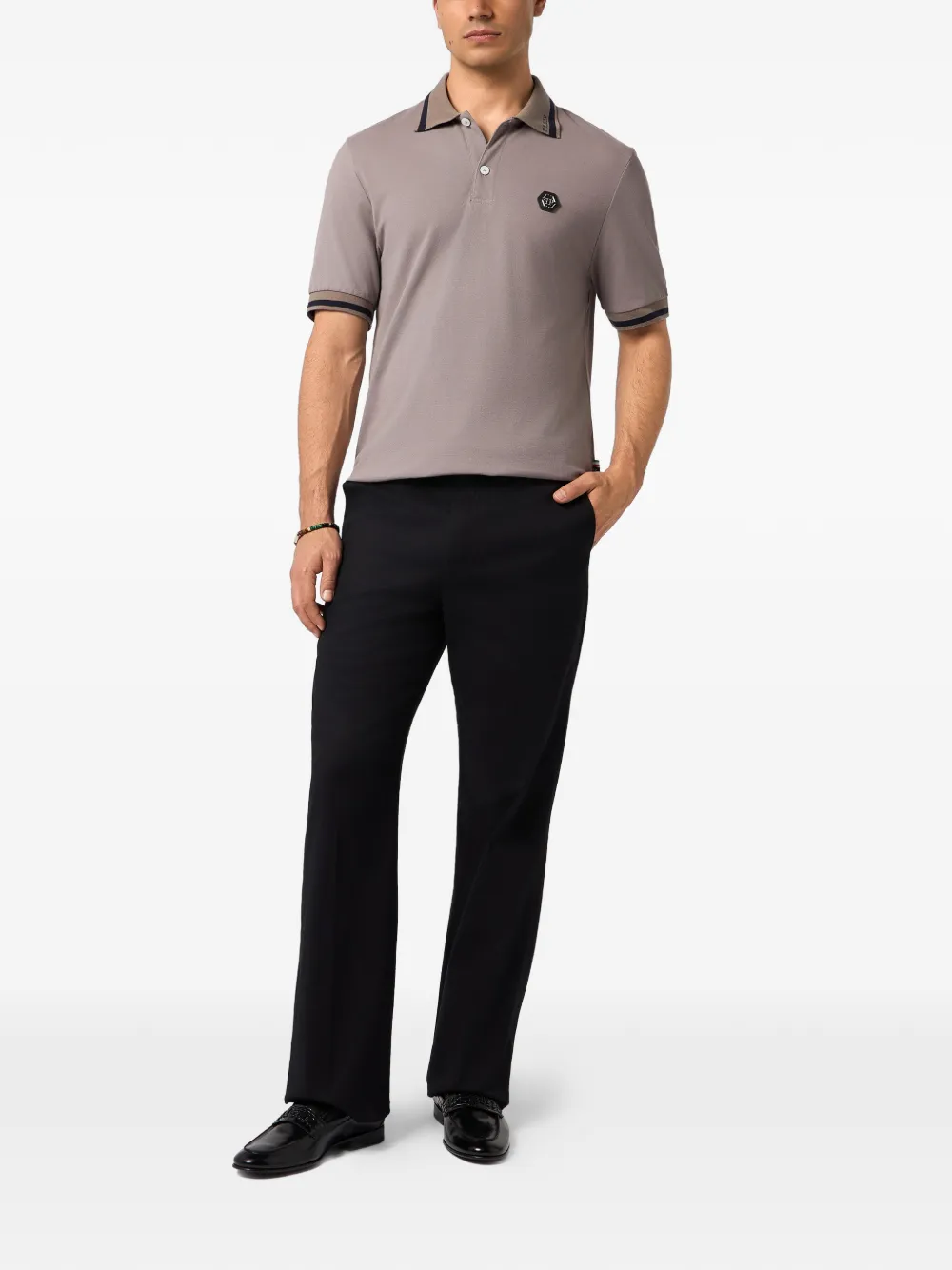 Philipp Plein Poloshirt met logoplakkaat Beige