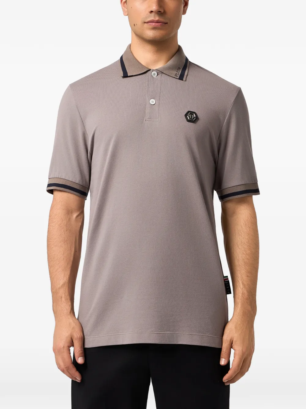 Philipp Plein Poloshirt met logoplakkaat Beige