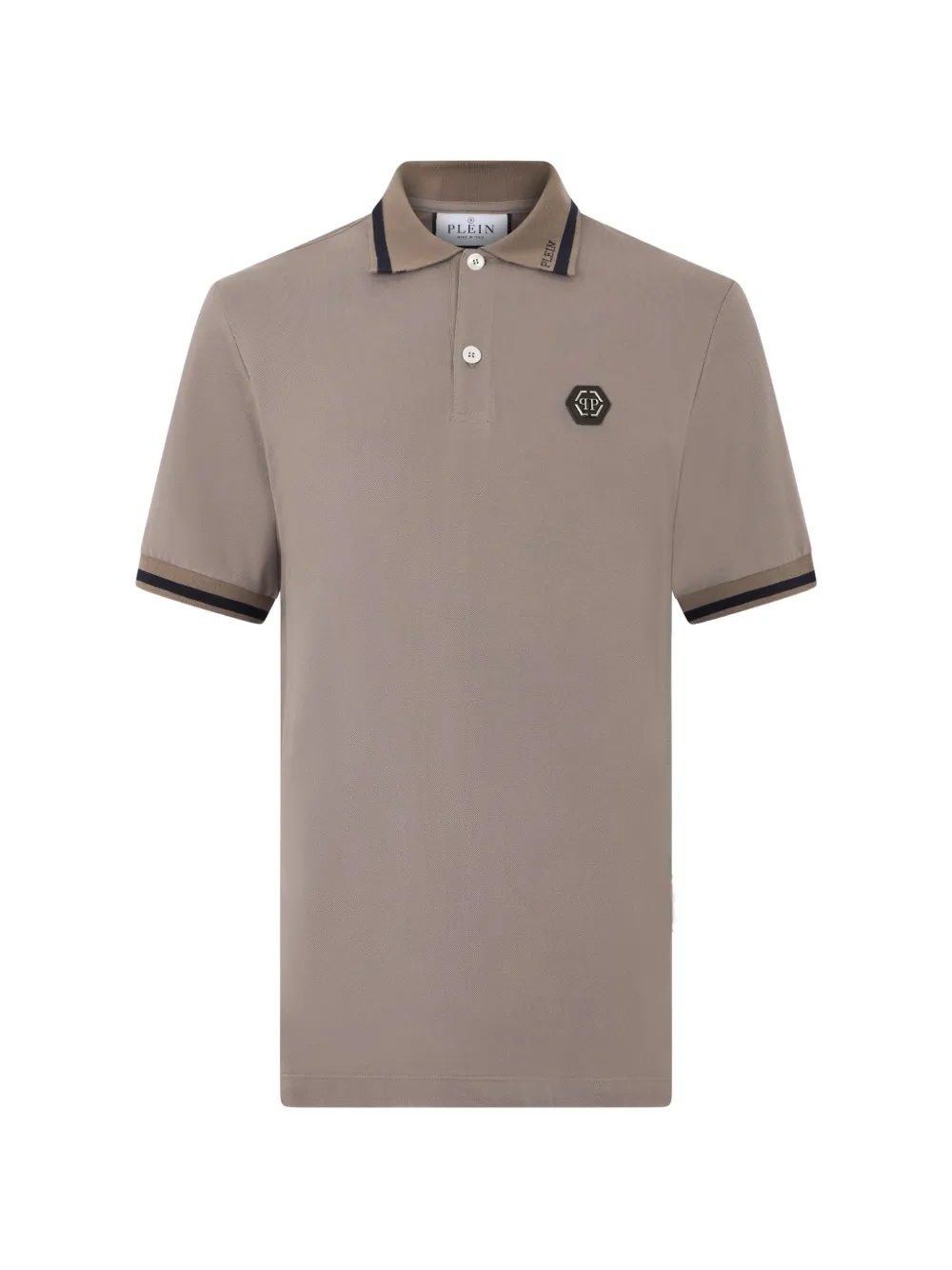 Philipp Plein logo-plaque tipped polo shirt