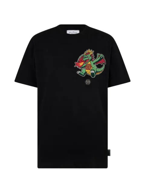 Philipp Plein round neck T-shirt chest dragon stones