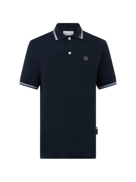 Philipp Plein logo-plaque tipped polo shirt