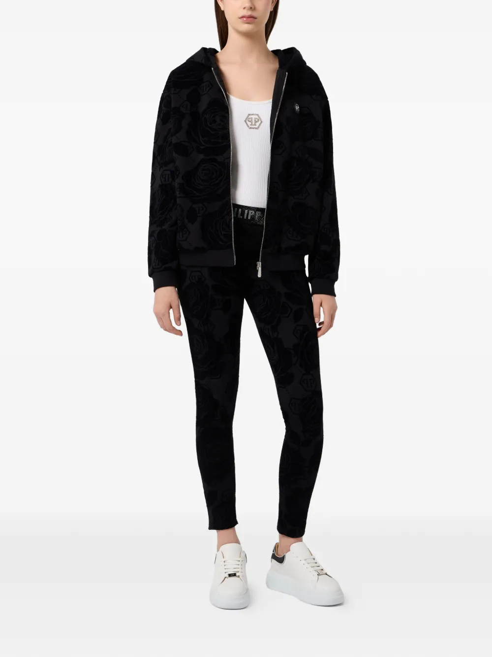 Philipp Plein Hoodie met monogram Zwart