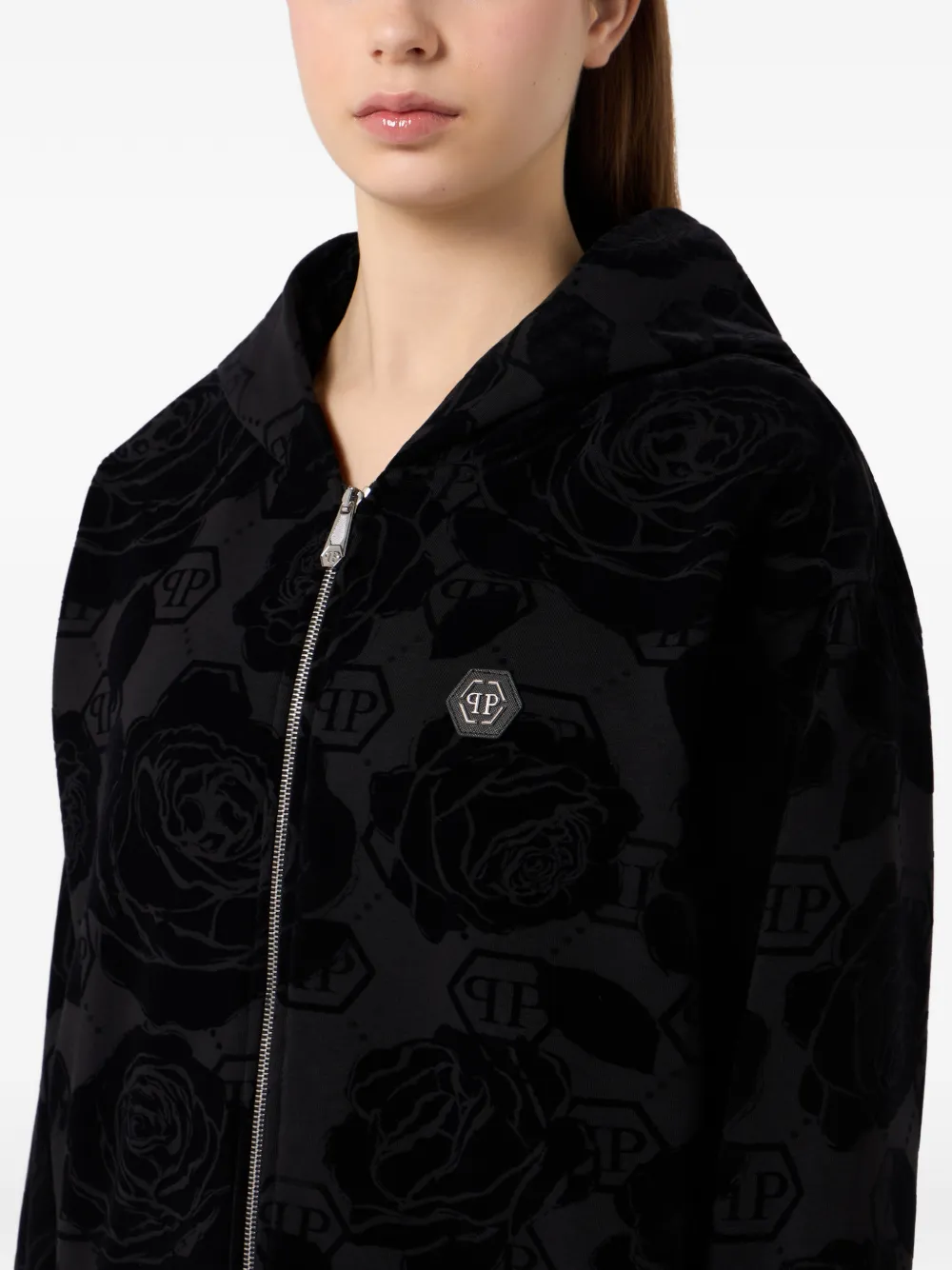Philipp Plein Hoodie met monogram Zwart