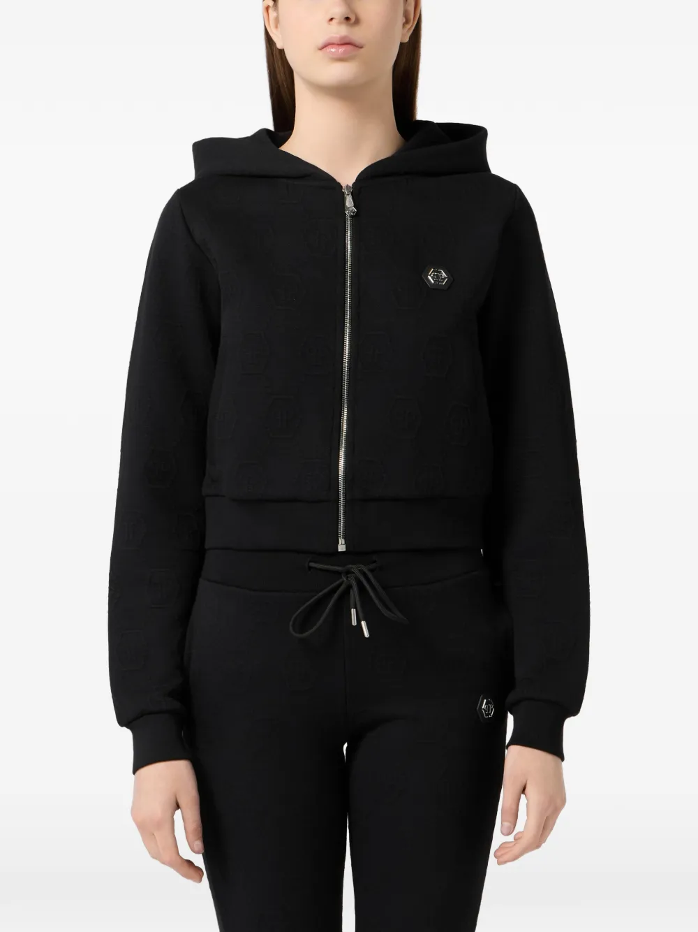 Philipp Plein Hoodie met rits Zwart