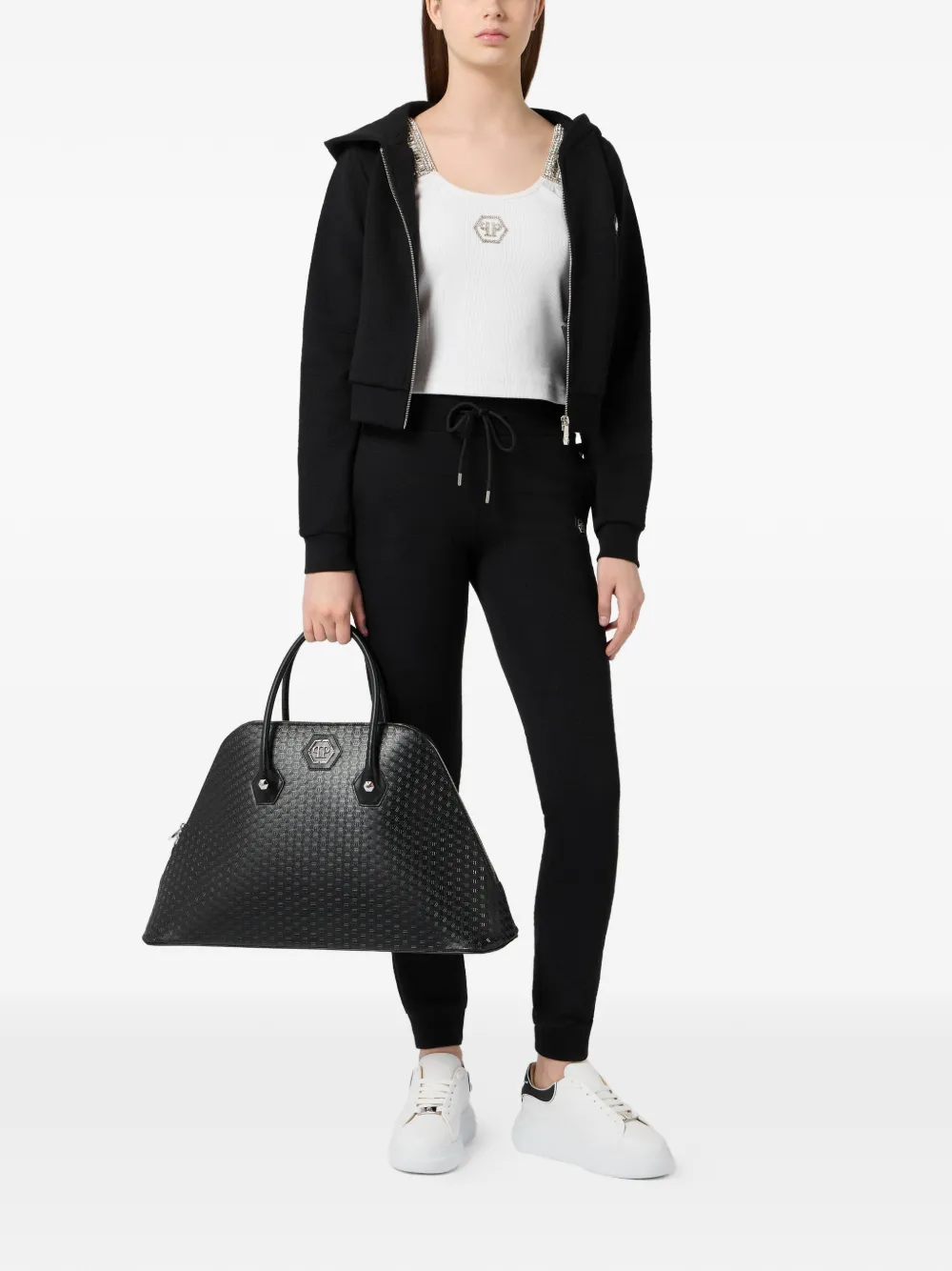 Philipp Plein Hoodie met rits Zwart