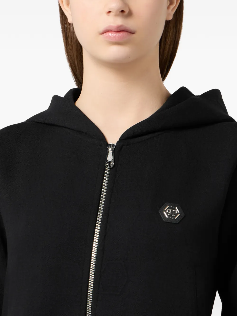 Philipp Plein Hoodie met rits Zwart