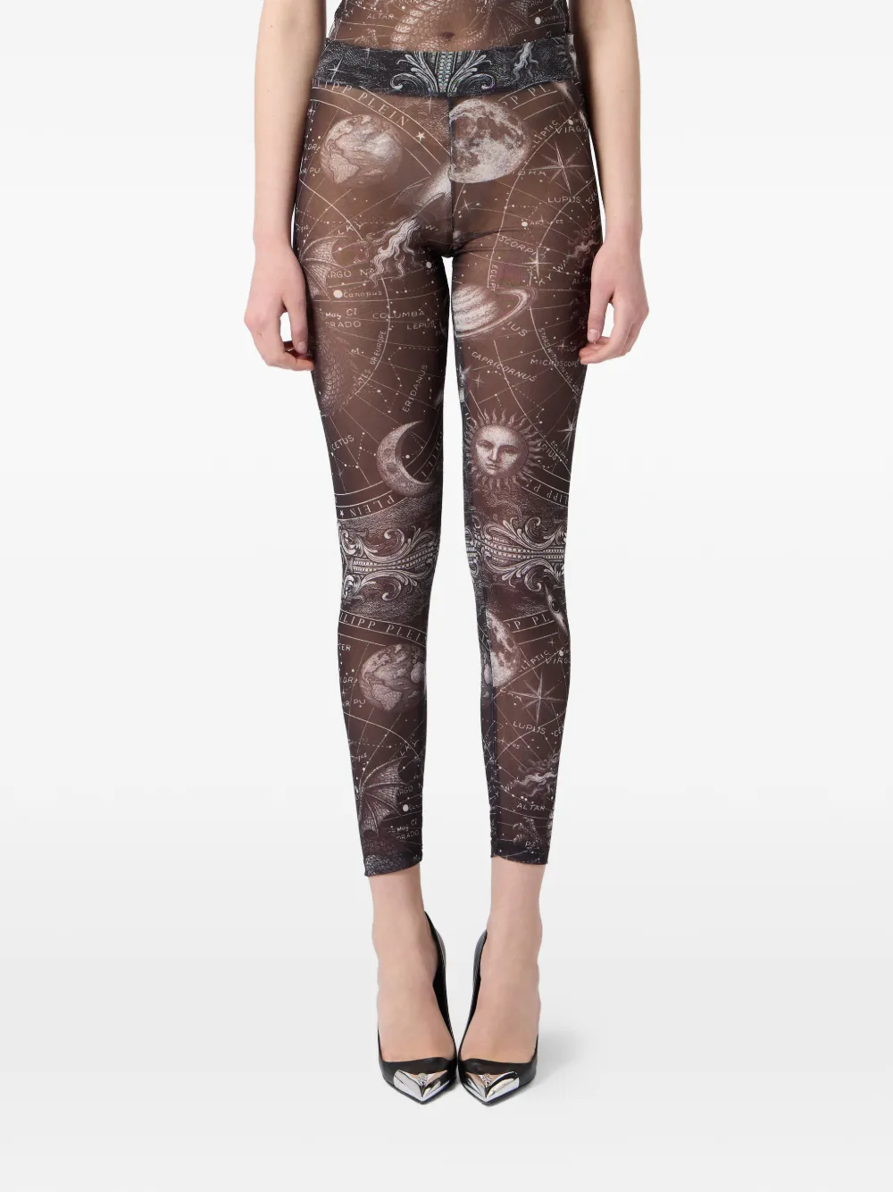 Philipp Plein Legging met sterrenbeeldprint Grijs