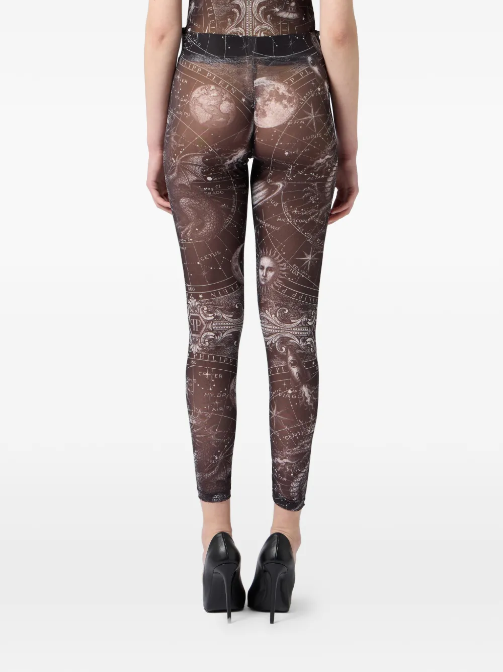 Philipp Plein Legging met sterrenbeeldprint Grijs
