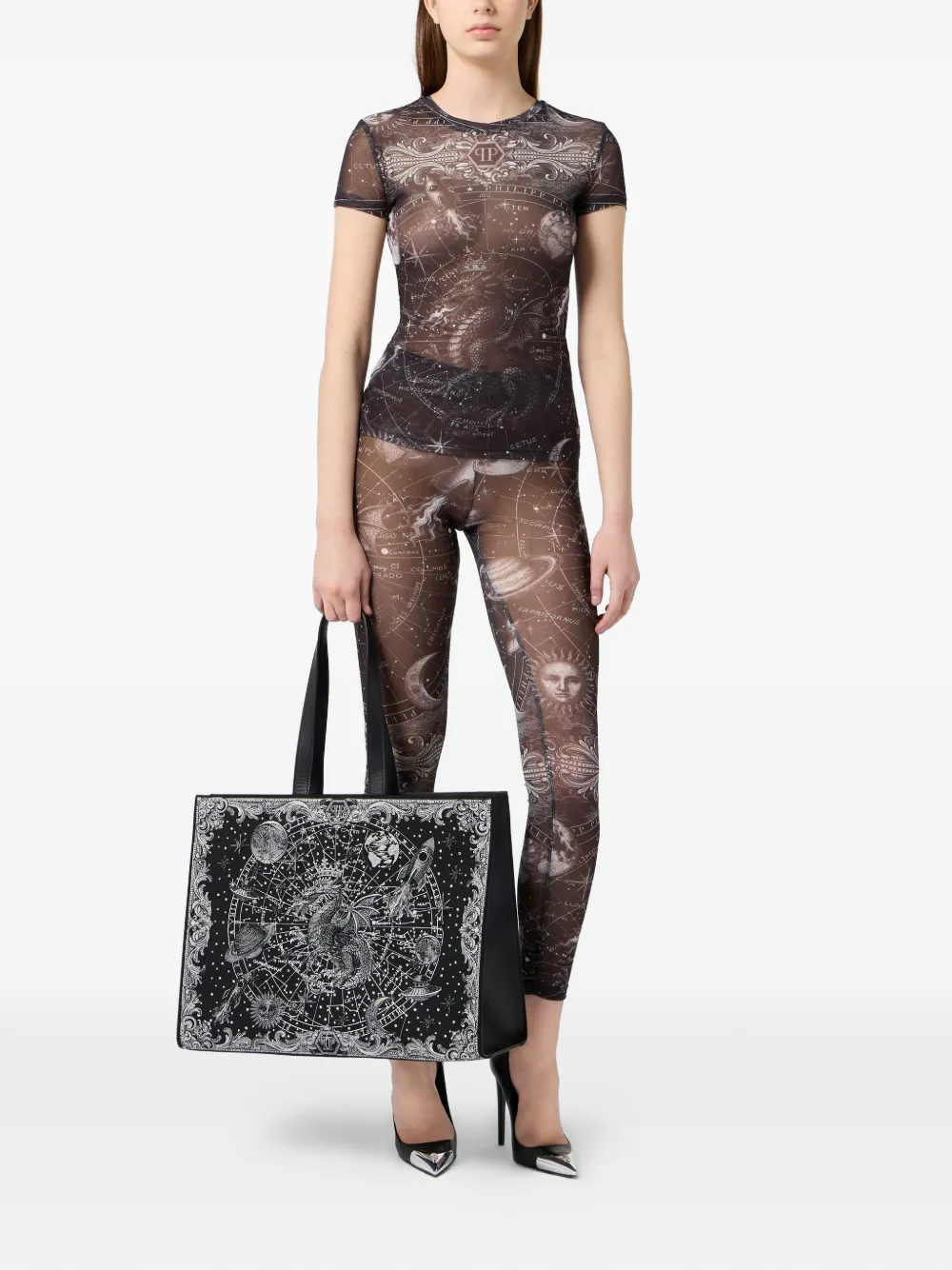 Philipp Plein Legging met sterrenbeeldprint Grijs