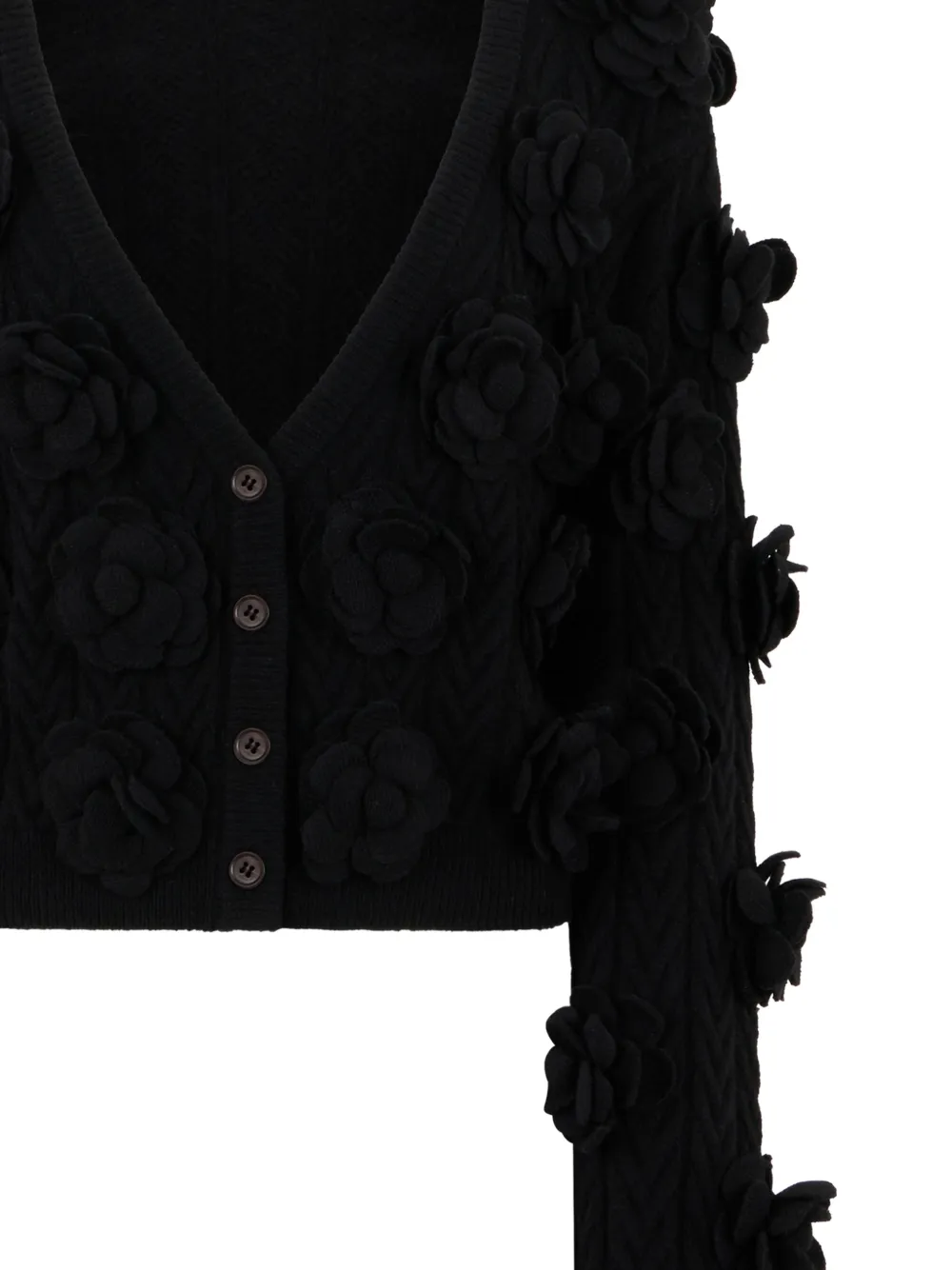 Philipp Plein Gebreid vest met rozen Zwart