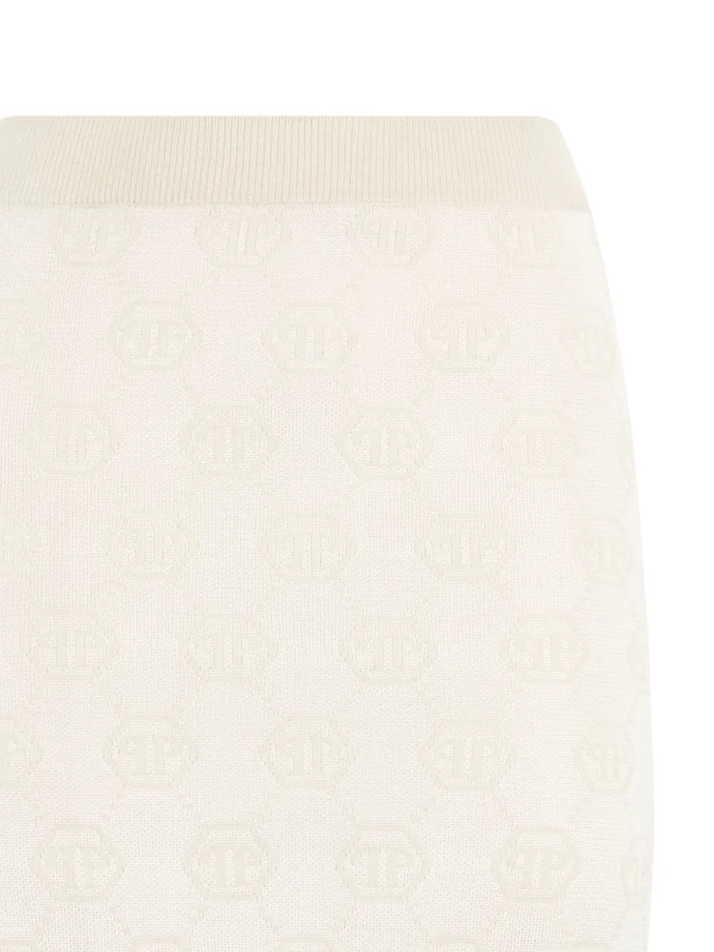 Philipp Plein Mini-rok met monogram Beige