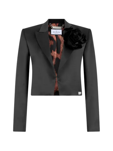 Philipp Plein veste en satin à appliques fleurs