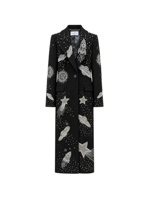 Philipp Plein single-breasted long coat Space Zodiac