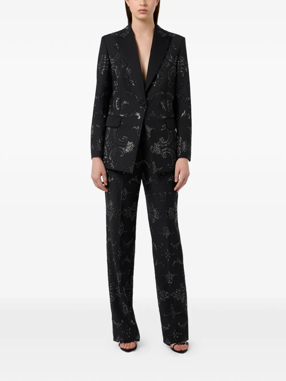 Philipp Plein Baroque blazer met stras Zwart